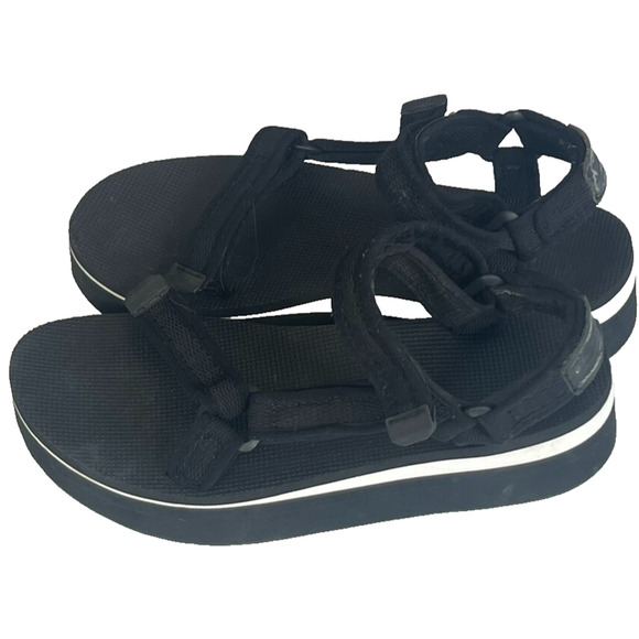 Teva Sandals Womens 10 Flatform Universal Black Strappy Hiking Outdoor Water H&L - Picture 4 of 14